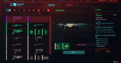 Cyberpunk 2077: создание и улучшение оружия