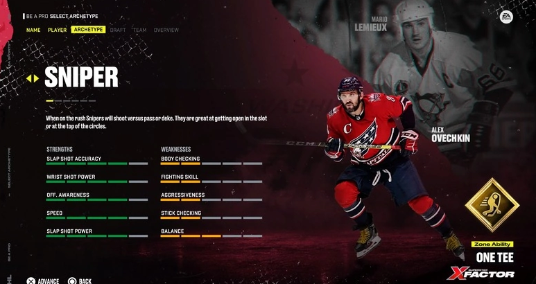 Как выбрать свой архетип профессионального игрока в NHL 22
